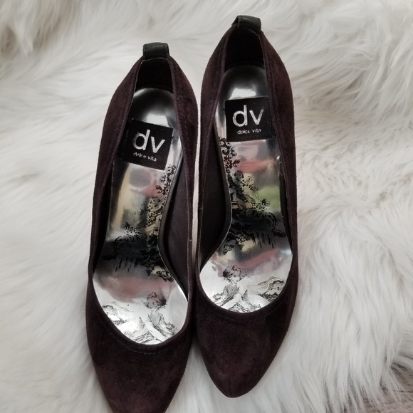 Dolce Vita plum purple sueade heels size 8 - Picture 2 of 8